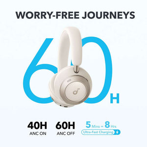 Soundcore Space One Pro Noise Cancelling Headphones - White | A3062G21