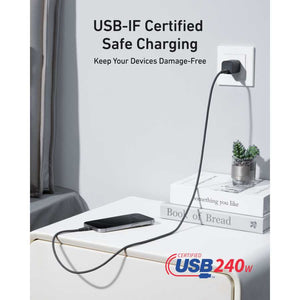 Anker 90cm USB C to USB C 240W Charging Cable - Black | A82E2H11