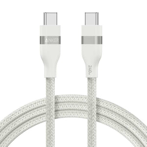 Anker 240W Braided USB C to USB C Phone Charging Cable - White | A82E2H22