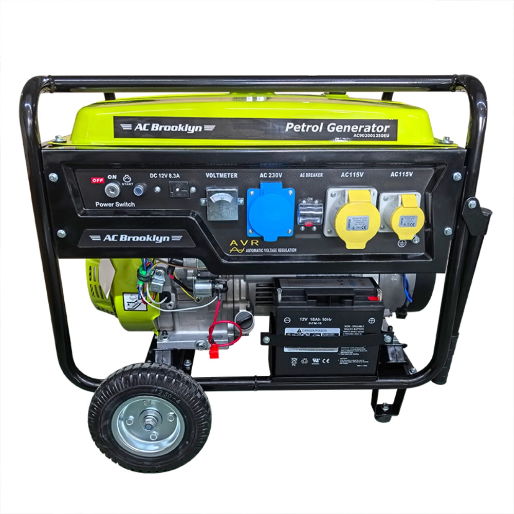 AC Brooklyn 12.5kVA 21hp 9500w Petrol Generator with Key Start 550cc