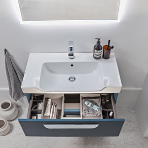 Roper Rhodes | Academy Vanity Units | 600 to 1000mm | Gloss White, Matt Derwent Blue, Gloss Agave