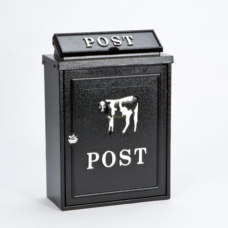 Arboria Cow Design Postbox - Black | 1907-16
