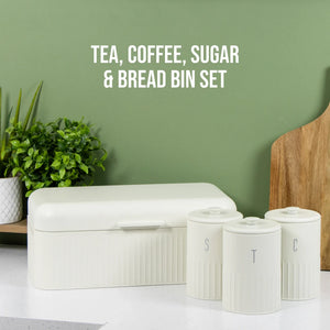 Blackmoor Tea Coffee Sugar and Bread Bin Set - Ivory | 62829