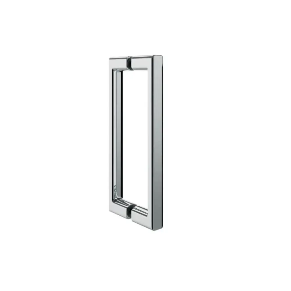 Merlyn ARYSTO Eight chrome sliding shower door with clear glass panel and polished chrome handles, shown at 1000-1700mm width adjustment range