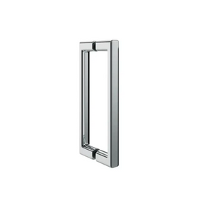 Merlyn ARYSTO Eight chrome sliding shower door with handle, displayed against white background, modern minimalist design suitable for 1000mm to 1700mm openings