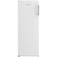 White Blomberg tall freezer with auto defrost function, featuring a sleek modern design with silver handle and branding at the top, displayed against a white background