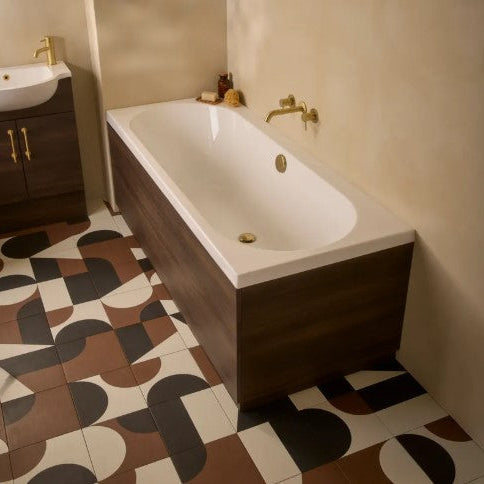 MDF Bath Side Panel With Plinth | 1700mm | White, Stone Grey, Natural White, Midnight Grey, Fossil, Powder Blue, Aloe Green, Savannah Oak, Calabrian Walnut