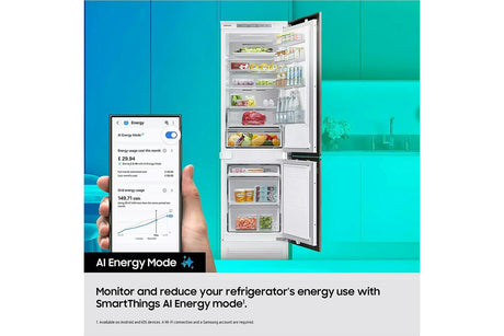 Samsung Bespoke AI Series 6 SpaceMax Integrated Smart 70/30 Fridge Freezer - Sliding Hinge | BRB70F26DES0EU