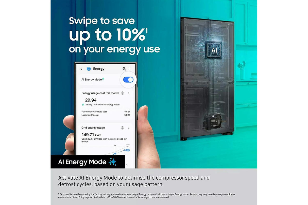 Samsung Bespoke AI Series 6 SpaceMax Integrated Smart 70/30 Fridge Freezer - Sliding Hinge | BRB70F26DES0EU