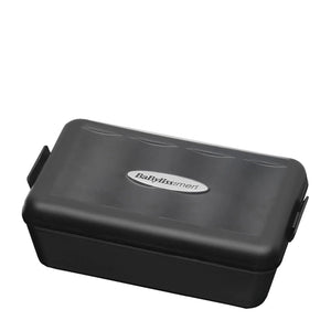 Black rectangular storage box with a BaBylissmeré logo on a white background