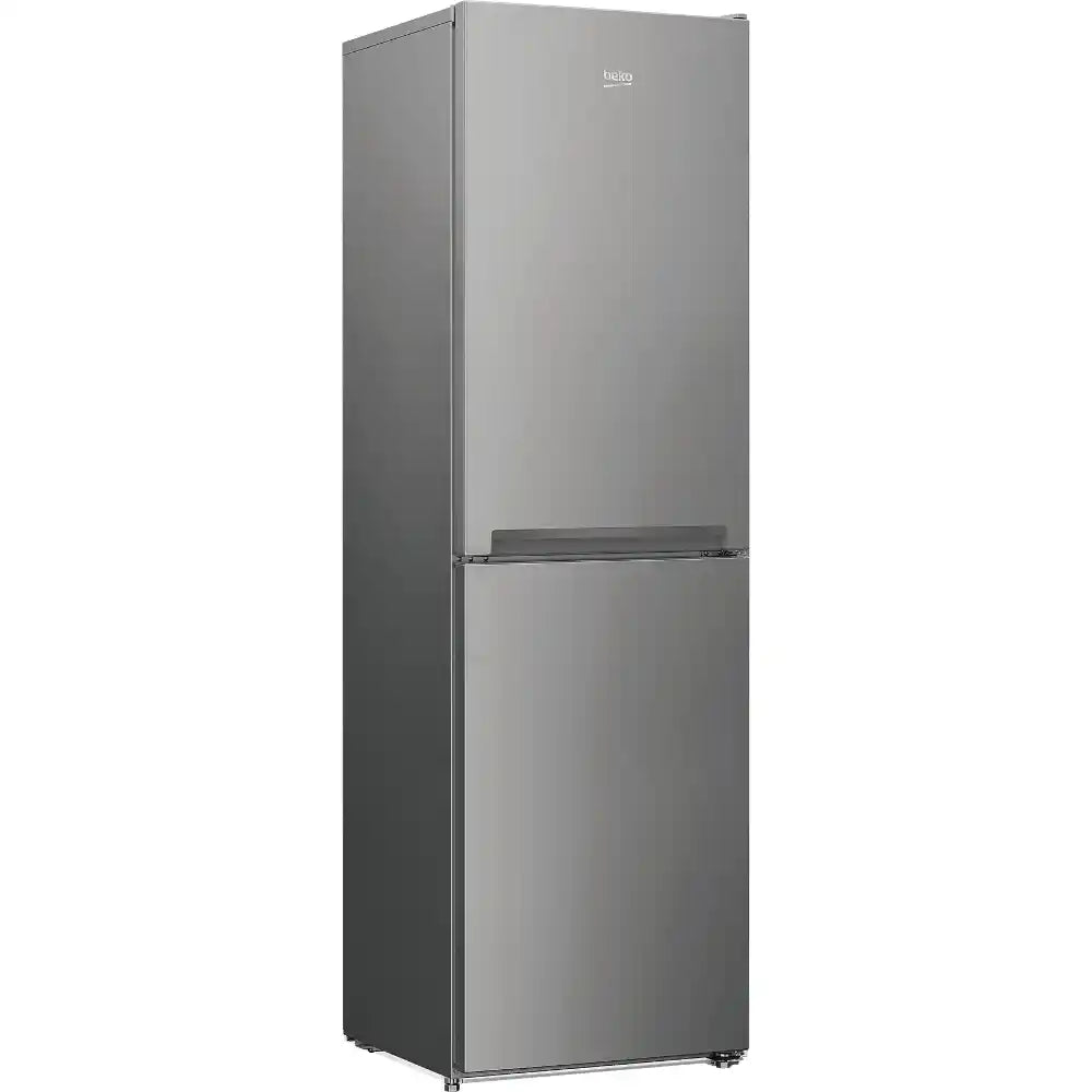 Beko CSG4582S silver freestanding 50/50 combi fridge freezer with top refrigerator and bottom freezer compartments, 182.4cm height