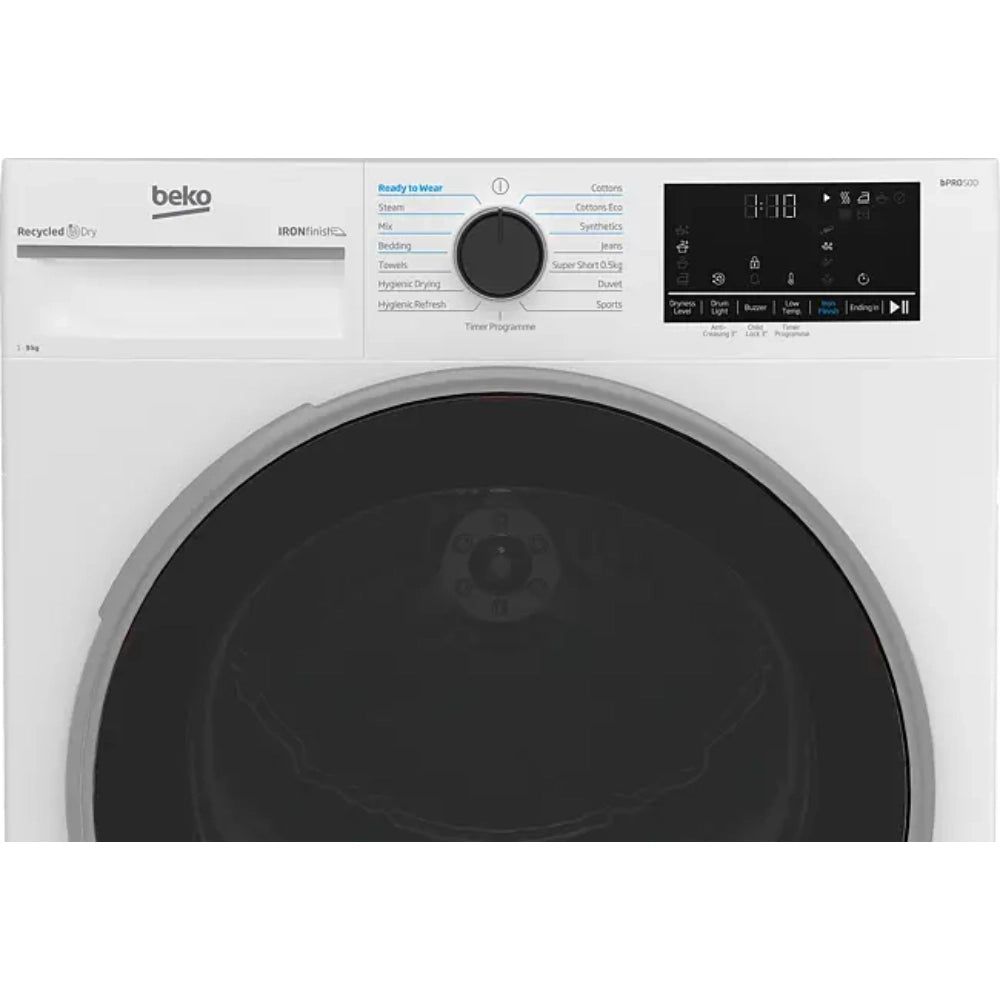 Beko 9kg Heat Pump Tumble Dryer with IronFinish - White | B5T4923NIW