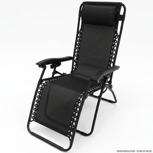 Culcita Zero Gravity Recliner Relaxer Chair - Black (Sun Lounger)