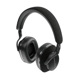Bowers and Wilkins Px7 S2 black over-ear wireless headphones with padded headband and ear cups featuring fabric accents and metallic trim