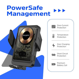 Energizer Magnetic In Car QI Wireless Phone Charger with Auto Grip Arms | ECA008