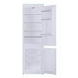 White shower enclosure with sliding door on a white background
