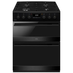 CDA 60cm Dual Fuel Freestanding Cooker with Airfry - Black | CFD600MB