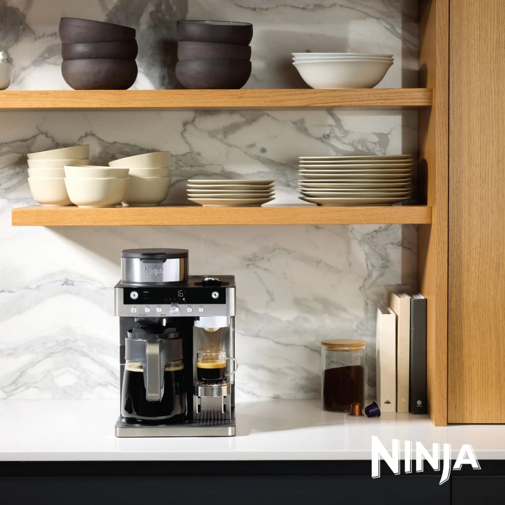 Ninja Prestige DualBrew System Pod and Filter Coffee Machine - Stainless Steel and Black | CFN802UK