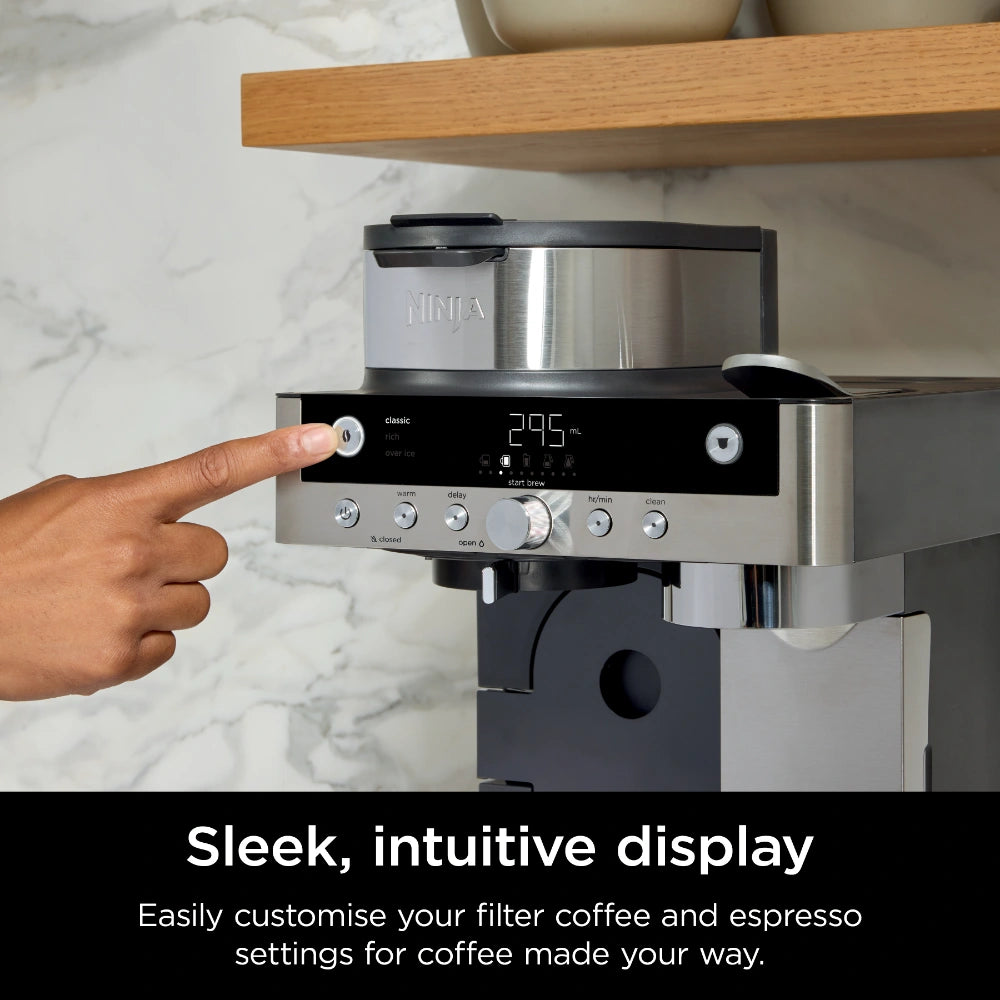 Ninja Prestige DualBrew System Pod and Filter Coffee Machine - Stainless Steel and Black | CFN802UK