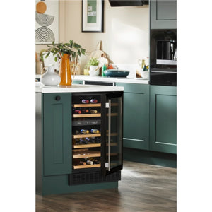 CDA 46 Bottle Wine Cooler 60cm Two Zone - Black | CFWC604BL