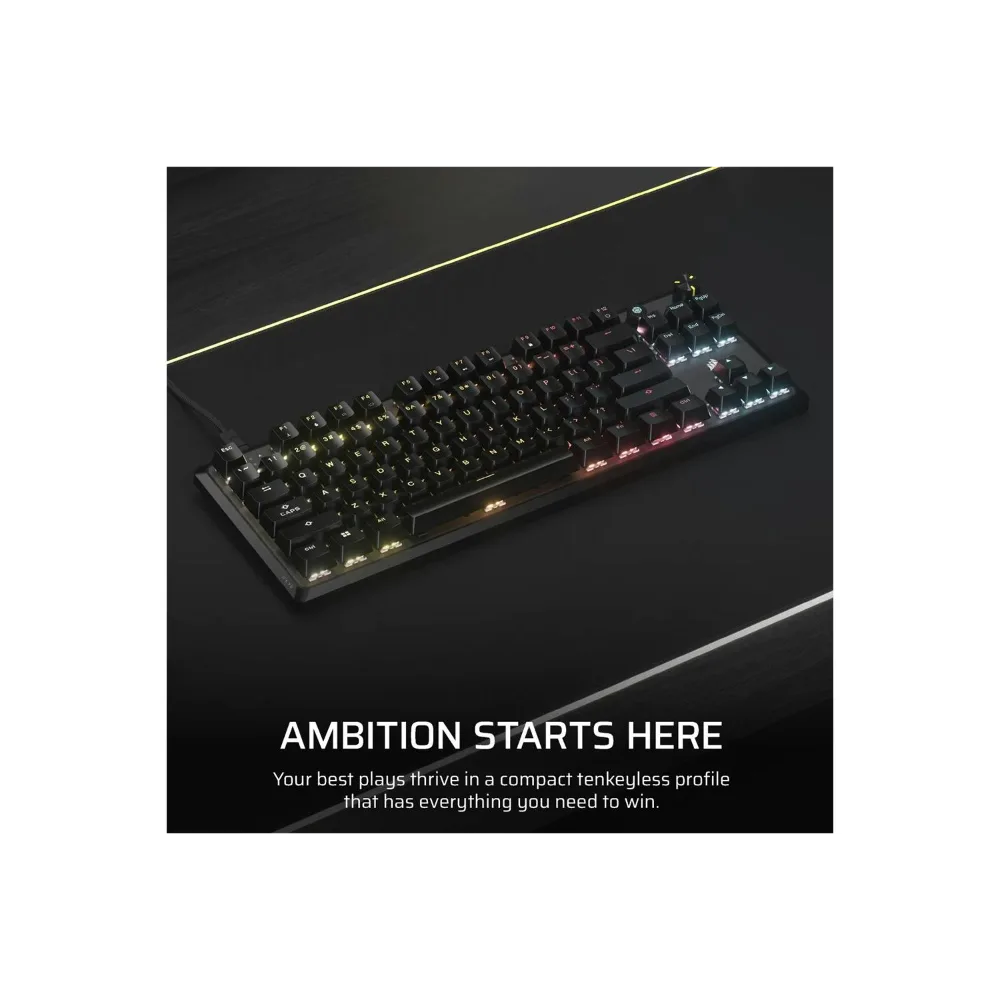 CORSAIR K70 CORE TKL RGB Mechanical Gaming Keyboard - Black | 106-CH-911911E-UK