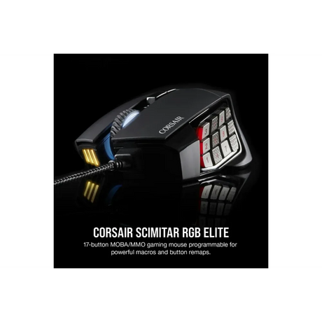 Corsair Scimitar RGB Elite Optical MOBA/MMO Gaming Mouse - Black | 106-CH-9304211-EU