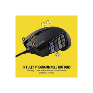 Corsair Scimitar RGB Elite Optical MOBA/MMO Gaming Mouse - Black | 106-CH-9304211-EU