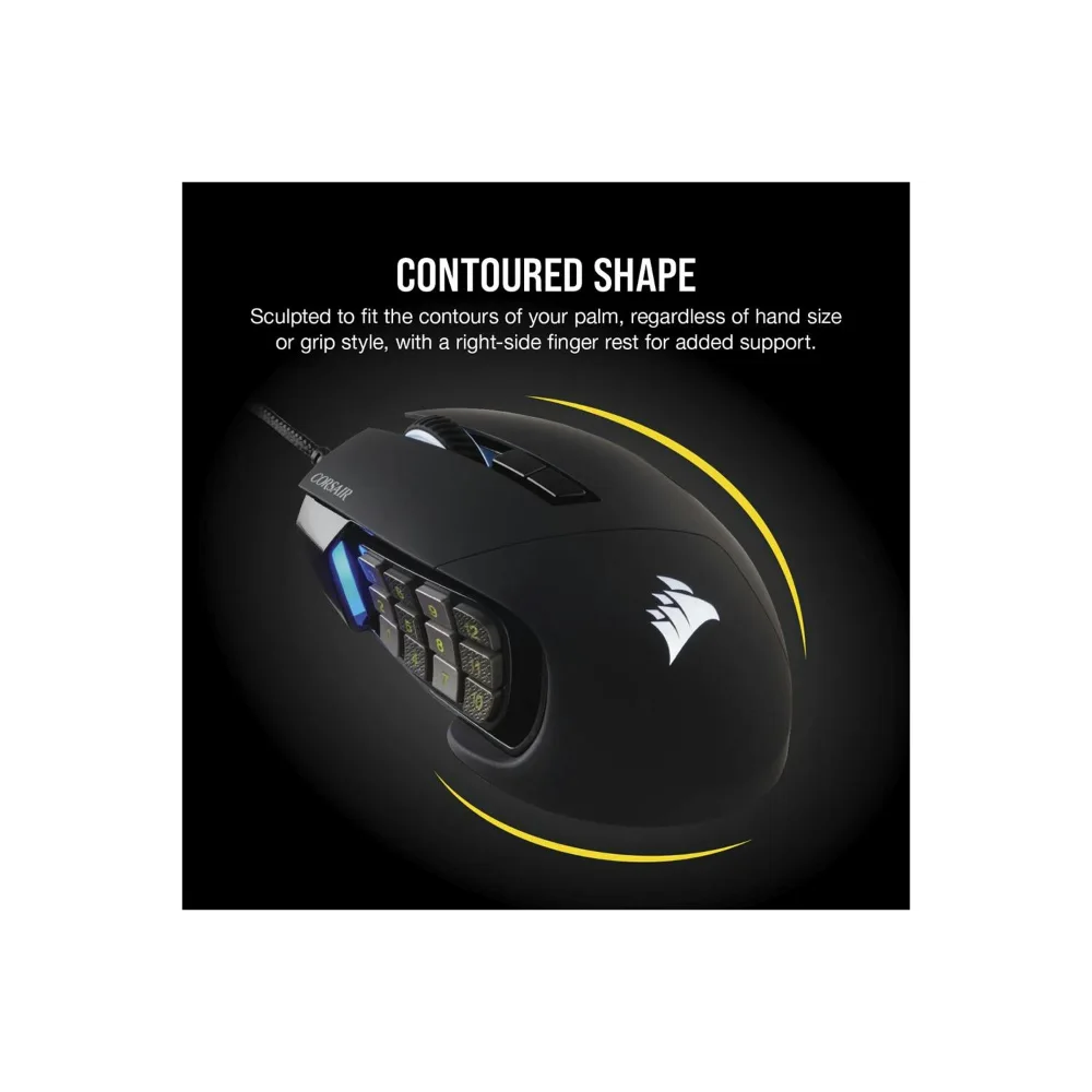 Corsair Scimitar RGB Elite Optical MOBA/MMO Gaming Mouse - Black | 106-CH-9304211-EU