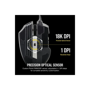 Corsair Scimitar RGB Elite Optical MOBA/MMO Gaming Mouse - Black | 106-CH-9304211-EU