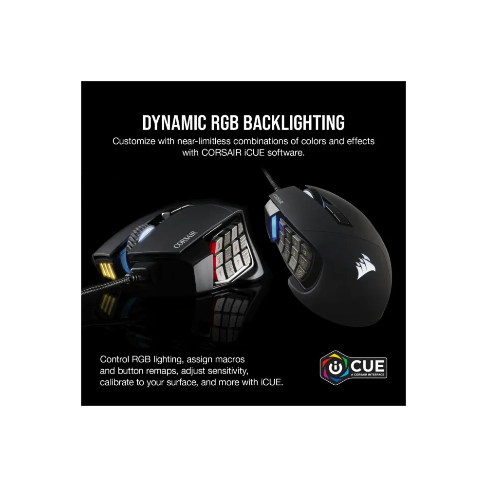 Corsair Scimitar RGB Elite Optical MOBA/MMO Gaming Mouse - Black | 106-CH-9304211-EU