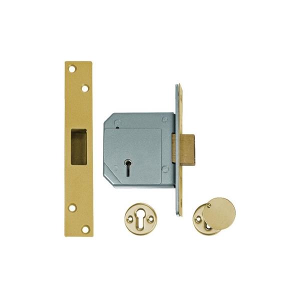 Union ( Chubb ) 2.5 Inch 5 Lever Deadlock - Satin Brass | CH-VP3G115-66-SB