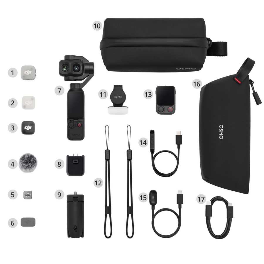DJI Osmo Pocket 4P Dual Lens Gimbal Camera Vlog Combo - Black | CP.OS.00000662.01