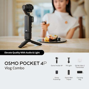 DJI Osmo Pocket 4P Dual Lens Gimbal Camera Vlog Combo - Black | CP.OS.00000662.01
