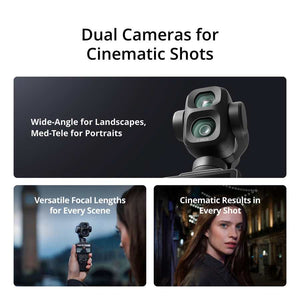 DJI Osmo Pocket 4P Dual Lens Gimbal Camera Vlog Combo - Black | CP.OS.00000662.01