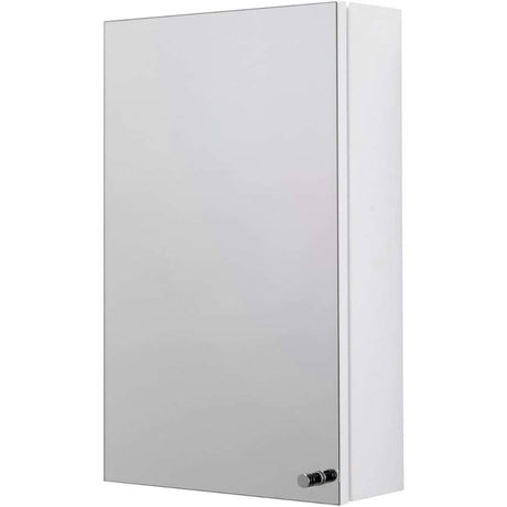 Croydex Carra Single Door Bathroom Cabinet with Mirror - Stainless Steel / White | CRXWC450622