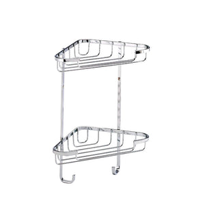 Croydex Wire Small 2 Tier Corner Basket - Chrome | CRXQM260841