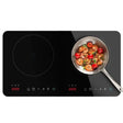 black double Induction Hob on a white background