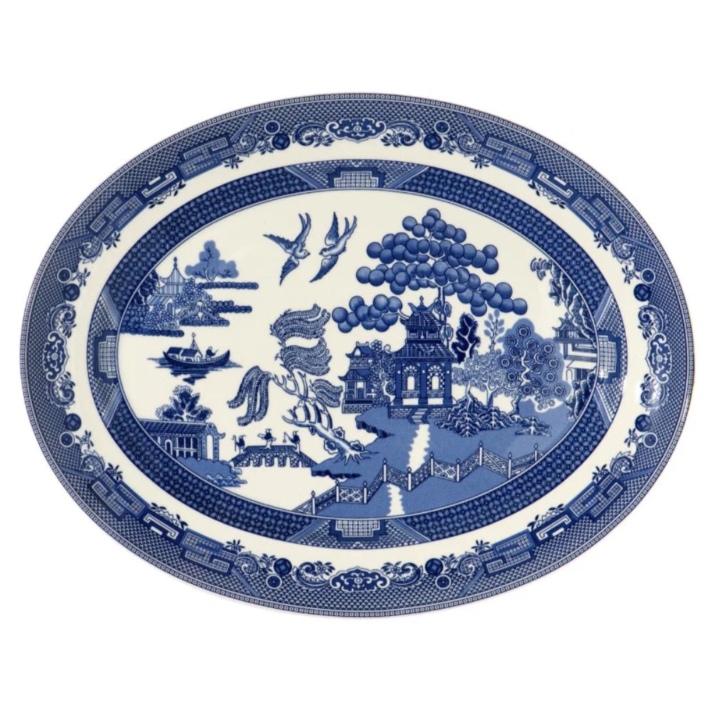 Dunlevy Blue Willow Oval Platter 35cm