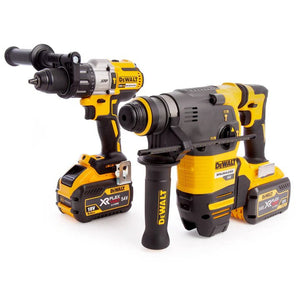 Dewalt DCK2033X2 XR FlexVolt Twin Pack 18/54V SDS PLUS Drill and Combi Drill 2 x Batteries ( 9.0 / 3.0Ah Li-ion ) | DEWDCK2033X2