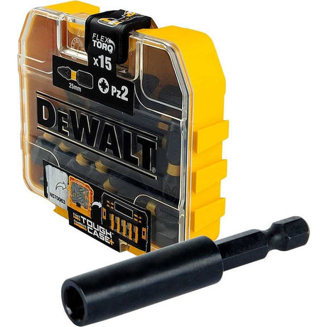 Dewalt Extreme Impact Torsion Bits PZ2 (Tic Tac Box 15) and Holder | DT70618TQ
