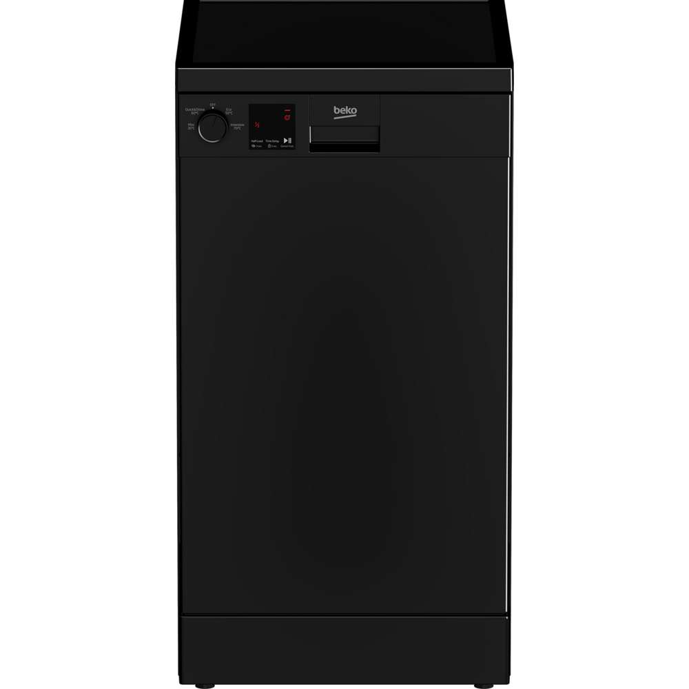 Beko 45cm 10 Place Slimline Dishwasher - Black | DVS04020B
