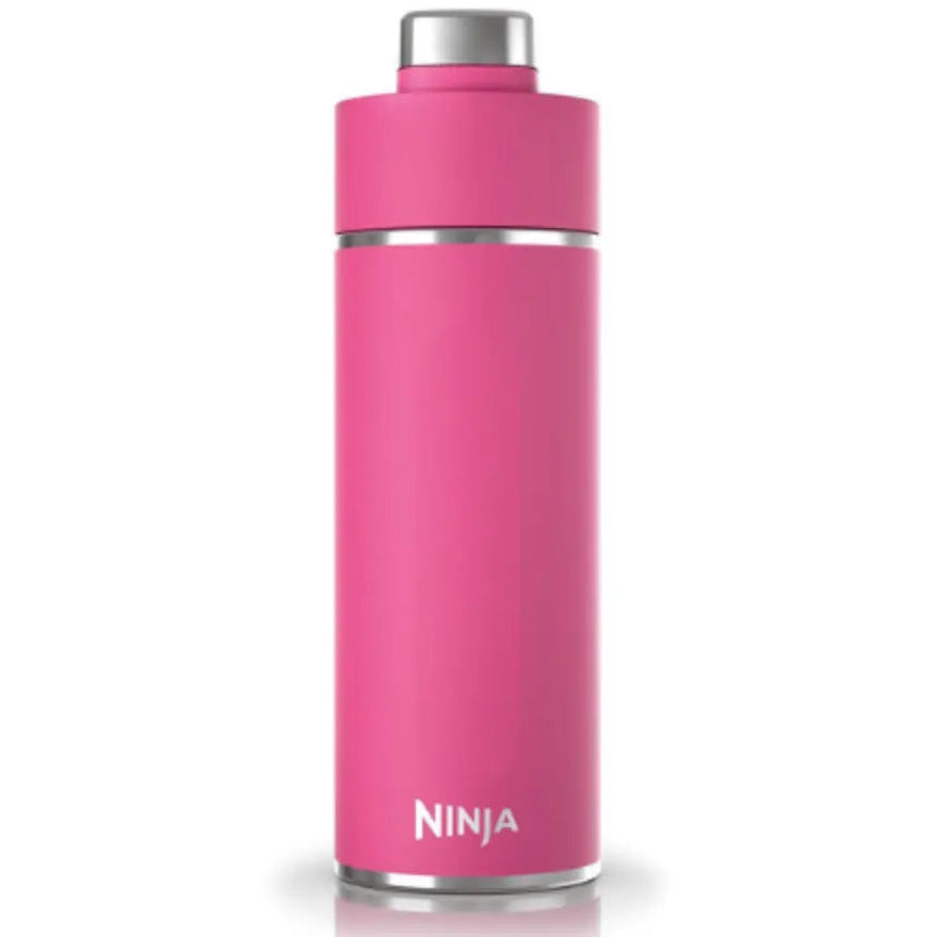 Ninja Thirsti 700ml insulated travel bottle in hot pink with stainless steel cap and band, featuring white Ninja branding on the cylindrical body