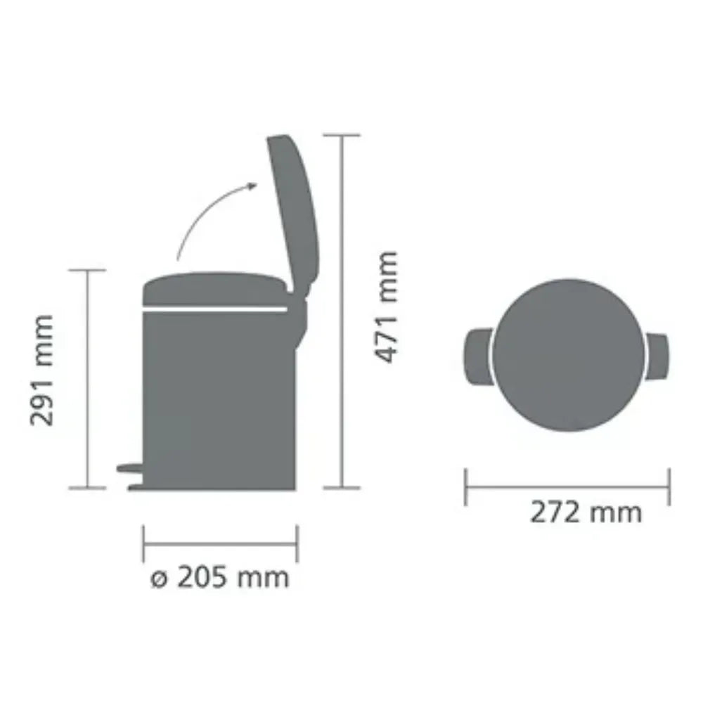 Brabantia NewIcon Pedal Bin 30 litre - Confident Grey | 233524