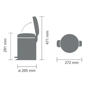 Brabantia NewIcon Pedal Bin 30 litre - Confident Grey | 233524
