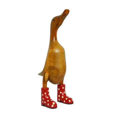 Lucky Ducks Duck with Red and White Spotted Wellie Boots 30cm | BR24094-095
