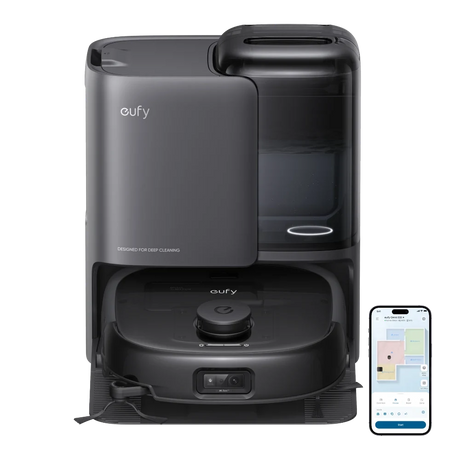 Eufy Omni E25 Robot Vac Vacuum Cleaner and Mop with Self Empty Station - Black | T2353V11