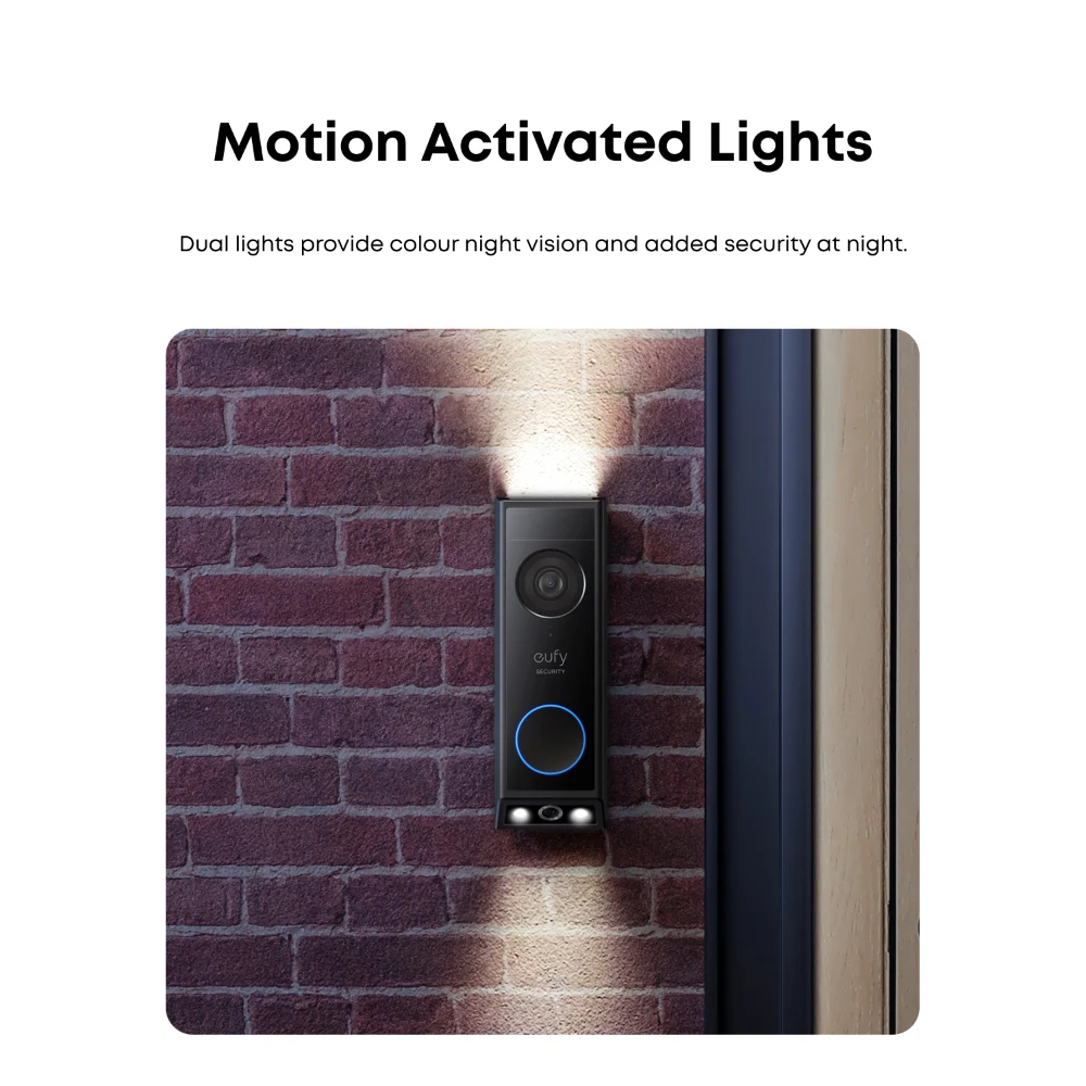 Eufy E340 Video Doorbell 2K Dual Camera Colour Night Vision + Chime  - Black | E8214311