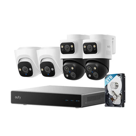 eufy security camera system with hard drive on a white background