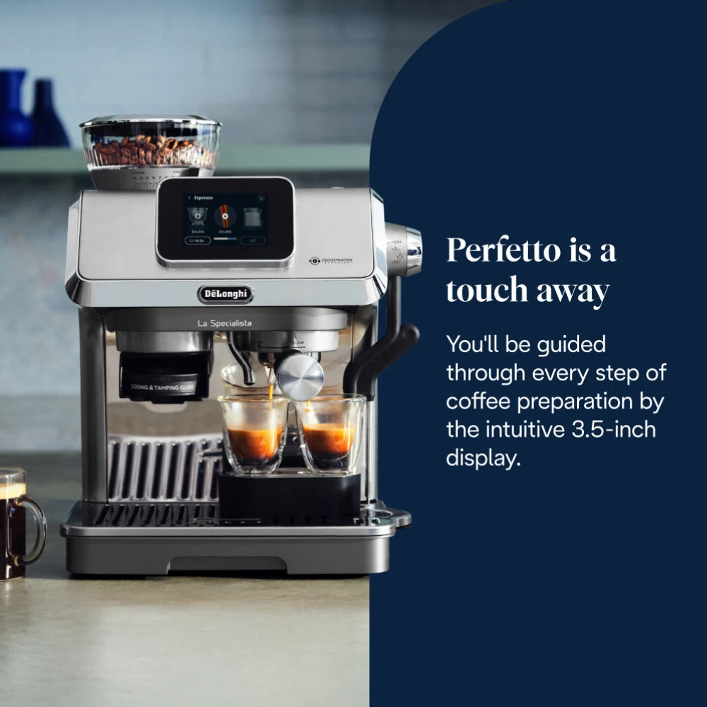 Delonghi La Specialista Touch Manual Pump Bean to Cup Coffee Machine - Stainless Steel | EC9455.M