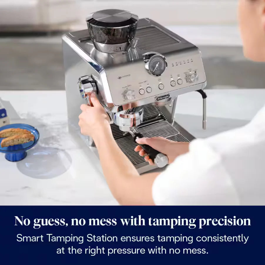 DeLonghi Bean to Cup Coffee Machine With La Specialista Opera Home Cafe Kit - Metal | EC9555.M +Kit